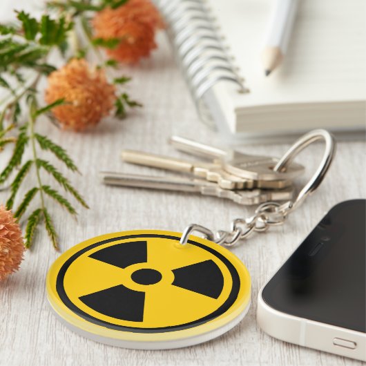 Sleutelhanger voor radioactiviteitswaarschuwing (Voorkant Rechts)