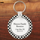 Sleutelhanger voor reünie over zwarte en witte che (Voorkant)