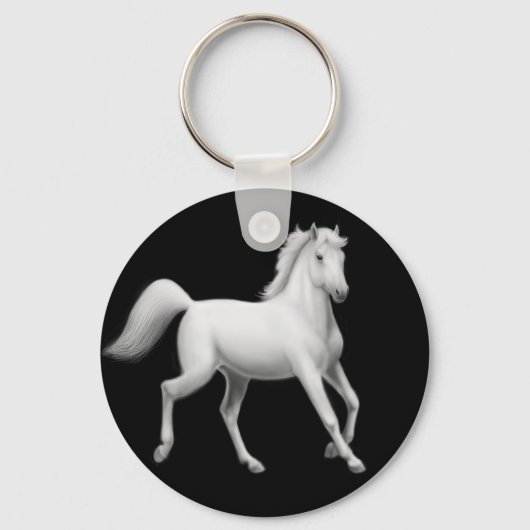 Sleutelhanger voor rotatie van witte paarden (Voorkant)