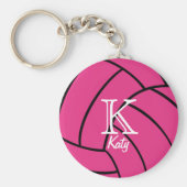 Sleutelhanger voor roze volleybalmonogram (Voorkant)