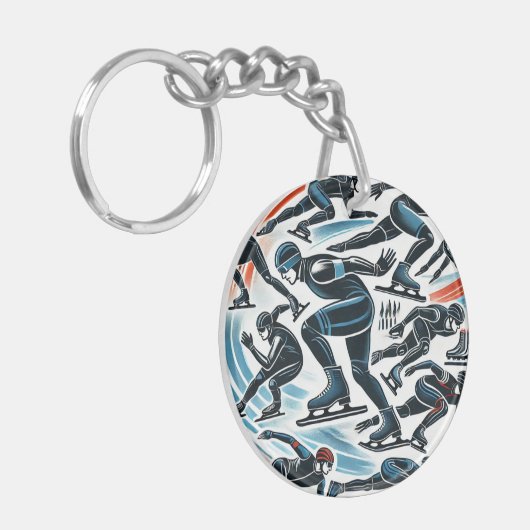 sleutelhanger voor shorttrackschaatsen (Voorkant Links)