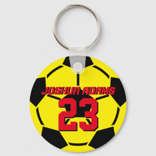 Sleutelhanger voor sportteam geel Voetbal