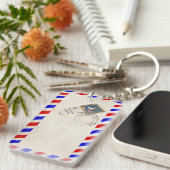 sleutelhanger voor vliegend varkensstempel (Voorkant Rechts)