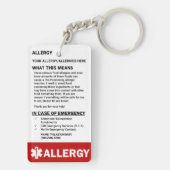  Sleutelhanger voor voedselallergie (achterkant)