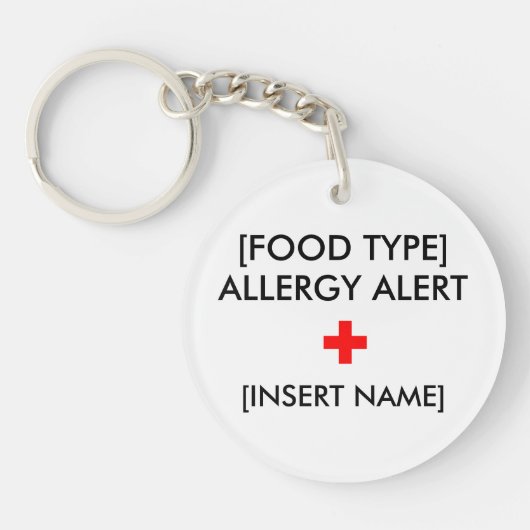 Sleutelhanger voor waarschuwingen voor allergie (Voorkant)