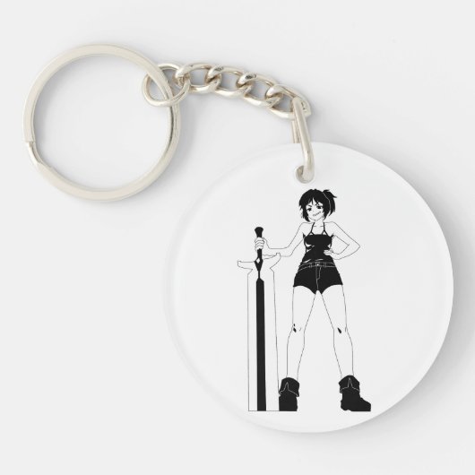 Sleutelhanger voor zwaardvrouw Anime Girl (Voorkant)