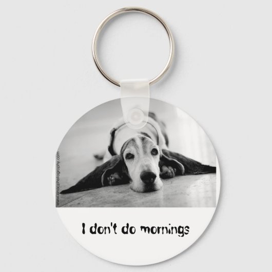 Sleutelhanger voor zwart-wit Basset Hound (Voorkant)