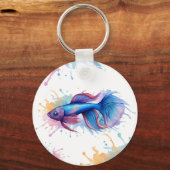 Sleutelhanger - Waterverf Serie: Betta Fish (Achterkant)