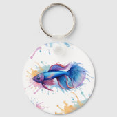Sleutelhanger - Waterverf Serie: Betta Fish (Achterkant)