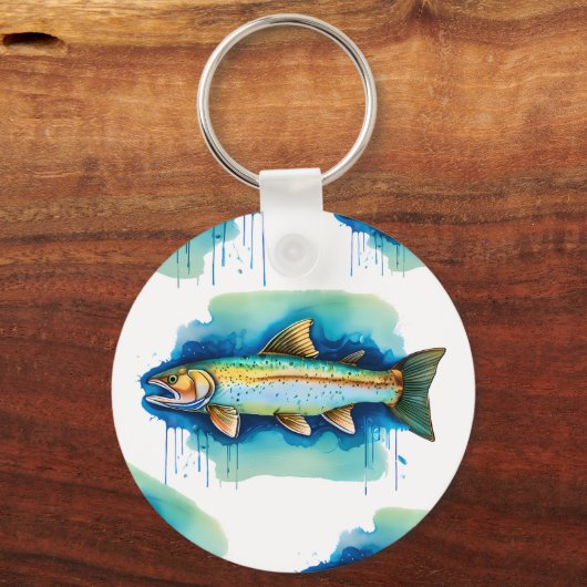 Sleutelhanger - Waterverf Serie: Forel/Zalm (Achterkant)