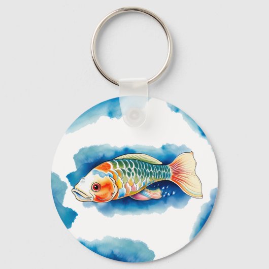Sleutelhanger - Waterverf Serie: Koi Fish (Achterkant)