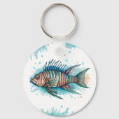 Sleutelhanger - Waterverf Serie: Lionfish (Voorkant)