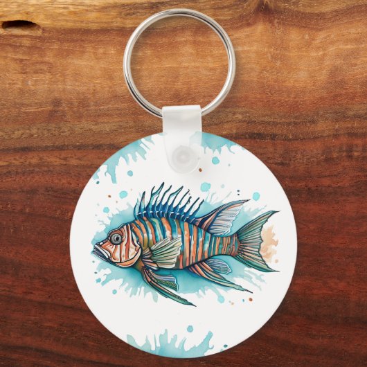 Sleutelhanger - Waterverf Serie: Lionfish (Voorkant)