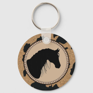 Sleutelhanger westerne paarden Silhouette