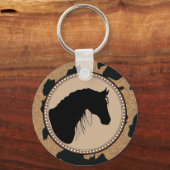 Sleutelhanger westerne paarden Silhouette (Voorkant)
