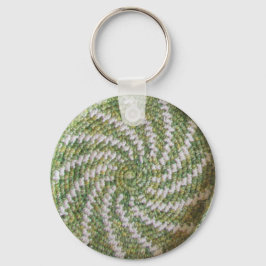 Sleutelhanger - White Spiral on Green