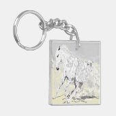 Sleutelhanger White Stallion in Motion (Voorkant Links)