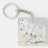 Sleutelhanger White Stallion in Motion (Voorkant)