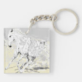Sleutelhanger White Stallion in Motion (Achterkant)