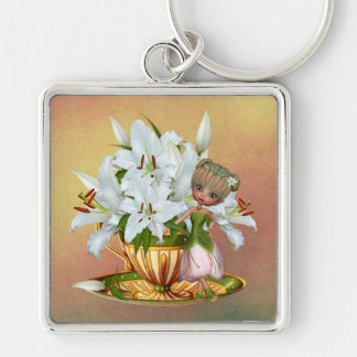 Sleutelhanger witte lilies