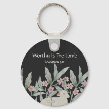 Sleutelhanger 'Worthy Is The Lamb' Ronde Vorm