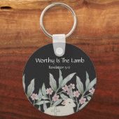 Sleutelhanger 'Worthy Is The Lamb' Ronde Vorm (Voorkant)