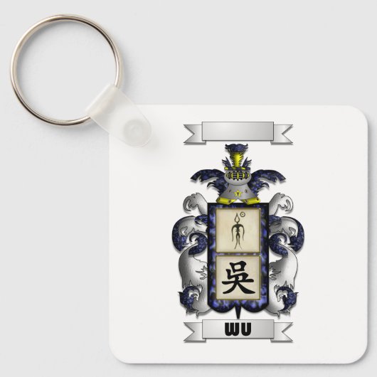 Sleutelhanger Wu Achternaam En Schild (Voorkant)
