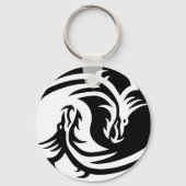Sleutelhanger Yin Yang Dragons Button (Voorkant)