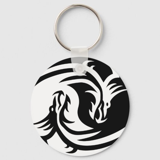 Sleutelhanger Yin Yang Dragons Button (Voorkant)