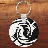 Sleutelhanger Yin Yang Dragons Button (Voorkant)