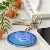 Sleutelhanger Zachte blauwe bruiloft (Zijkant)