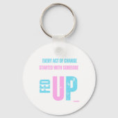 Sleutelhanger zat en opgestookt - Trans Pride Edit (Voorkant)