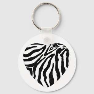 Sleutelhanger Zebra Print Heart