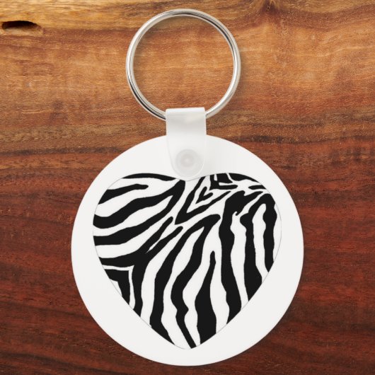 Sleutelhanger Zebra Print Heart (Voorkant)