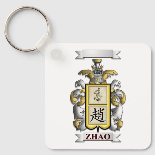 Sleutelhanger Zhao Achternaam En Schild (Voorkant)