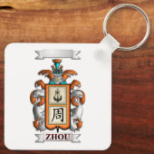 Sleutelhanger Zhou Achternaam En Schild (Achterkant)