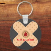 Sleutelhanger zonder bloed voor ontwerper met teks (Voorkant)