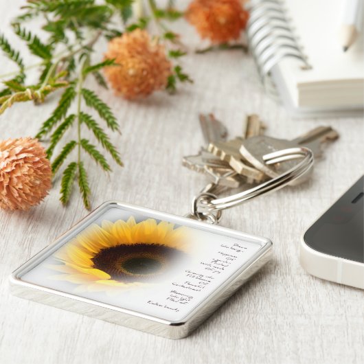 Sleutelhanger Zonnebloem Dream Poem (Zijkant)