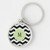 Sleutelhanger zwart-wit Chevron Pattern (Voorkant)
