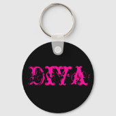 Sleutelhanger zwart-wit en roze diva (Voorkant)