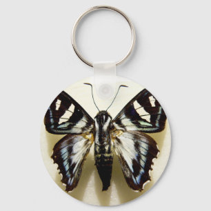 Sleutelhanger, zwarte/witte moth sleutelhanger