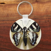 Sleutelhanger, zwarte/witte moth sleutelhanger (Voorkant)