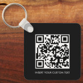 Sleutelhangers Aangepaste QR-code Modern Zwart Des (Voorkant)
