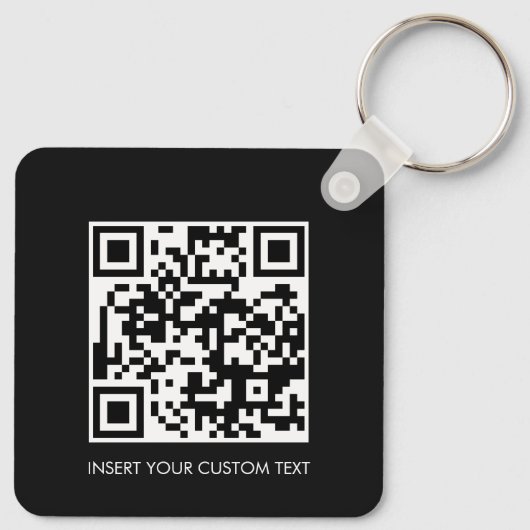 Sleutelhangers Aangepaste QR-code Modern Zwart Des (Achterkant)