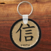 Sleutelhangers Chinees symbool voor geloof op bamb (Voorkant)