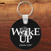 Sleutelhangers De aarde is een platte woke witte p (Voorkant)