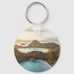 Sleutelhangers met landschap van Padar Island zons