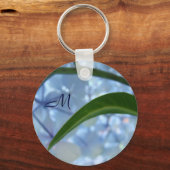 Sleutelhangers met monogram Blauwe Bloem Hortensia (Voorkant)