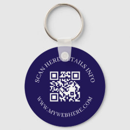 Sleutelhangers met Navy Blue QR-code tekst zakelij