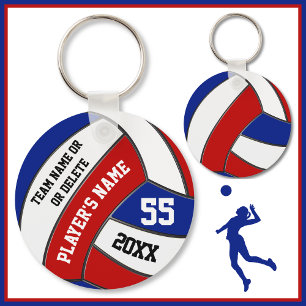 Sleutelhangers met rode witte en blauwe volleybal,
